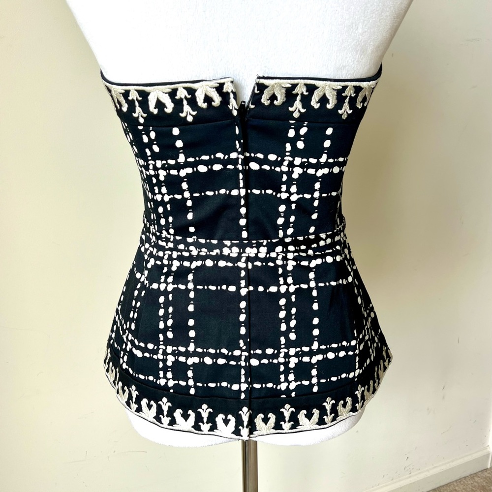 WHITE HOUSE BLACK MARKET Belted Embroidered Strapless Corset Bustier—SZ. 2 - Picture 4 of 14